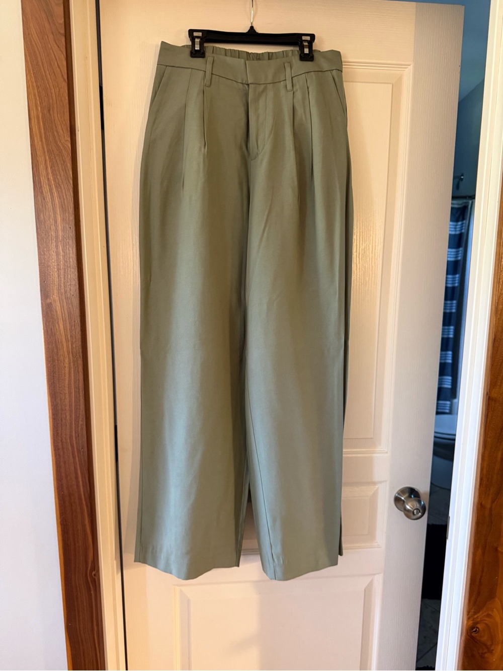 a new day Sage Wide-Leg Pleated Chinos